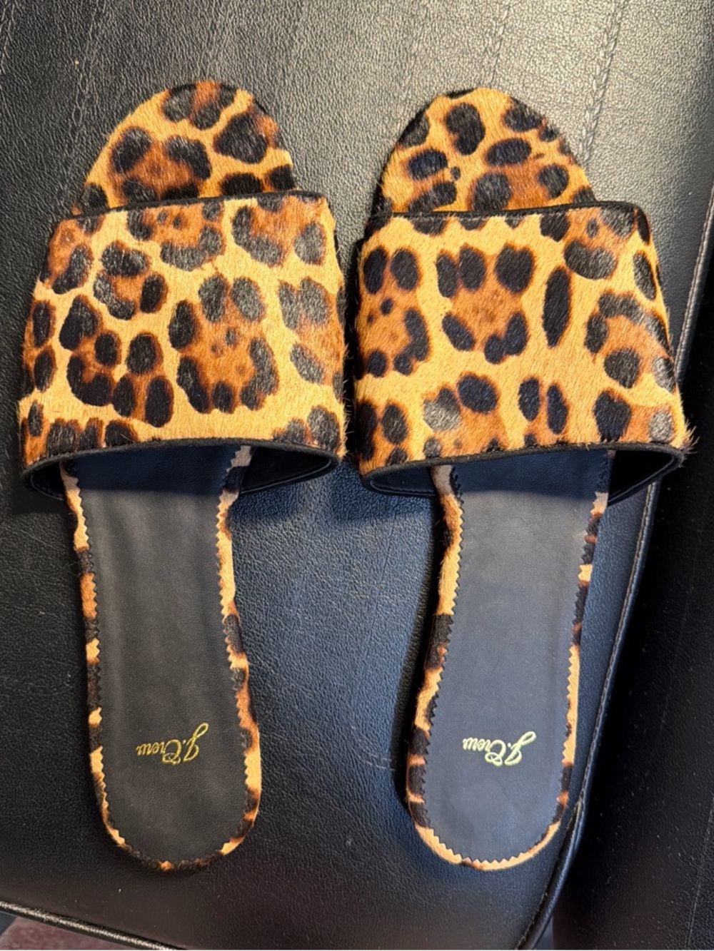 J. Crew Leopard Print Slide Mules in Brown and Black - Picture 4 of 4